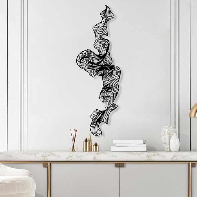 Abstract Metal Wall Art, Mid Century Modern Decor, Luxury Style Sculpture, Unique Wall Decoration, Large Creative Wall Decor, Modern Entryway Hanging, Geometric Elegant Sign, Housewarming Gift