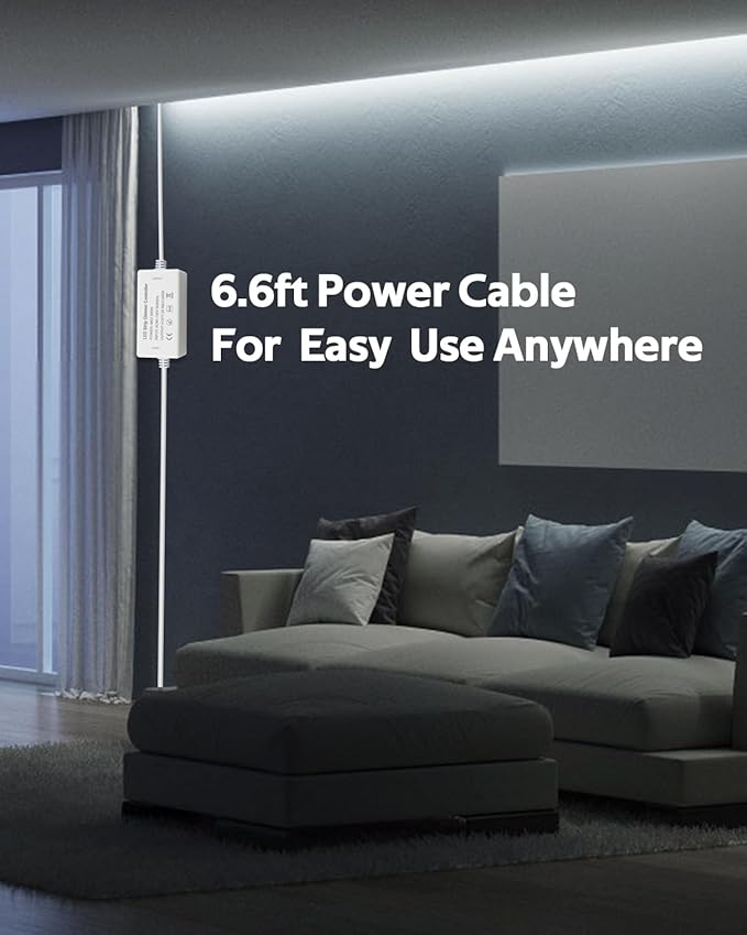 AC 110V~120V COB Led Strip Lights 100FT/30M White Led Rope Lights Outdoor Waterproof for Garden Patio Building Commerical Decor Dimmable Flexible Cob Lights with Remote Daylight White 6000k