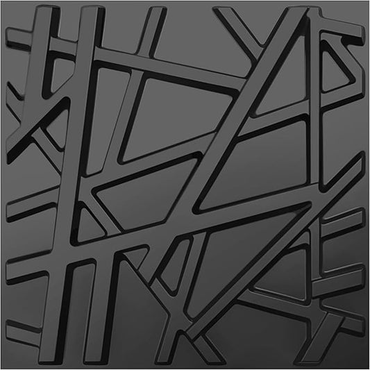 33 Pack 3D Wall Panels for Interior Wall Decor, 12''x12'' Black Accent Textured Wall Panels, Wall Covering Panles for Living Room, Gaming Room, TV Background, Cover 32 Sq.Ft