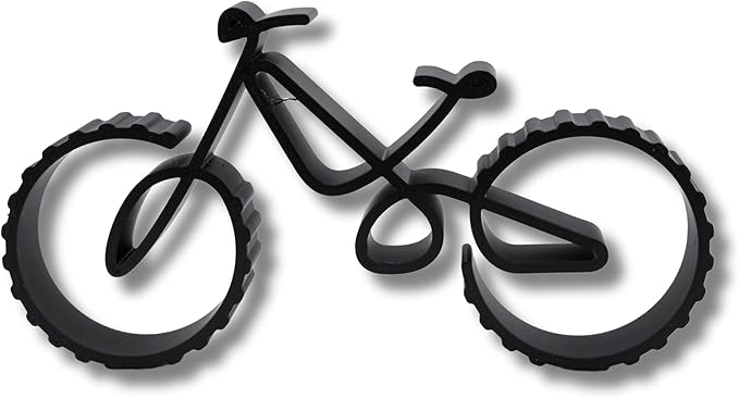 Bicycle & Cyclist Sculpture – Minimalist Decorative Accent for Cycling Enthusiasts & Modern Home Decor | Collectible Design (Mountain Bike Matte Black)