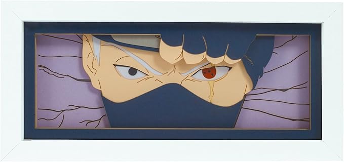 Anime LED Light Box, Manga Shadow Box Frame, Paper Cut, Table Lamp for Anime Enthusiasts, RGB Multi Color, Night Light for Room Decor, Unique Anime Desk Decor (Kakashi)