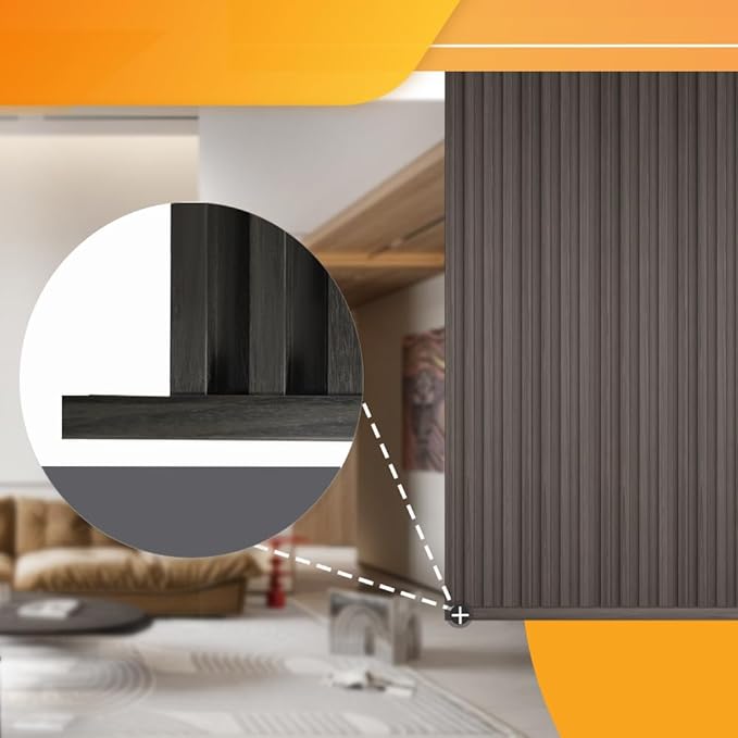 OUZUGIE 8-Pack 57 Inches, WPC Slat Wall Panel Trim,Corner Guard for High Grille (Walnut)