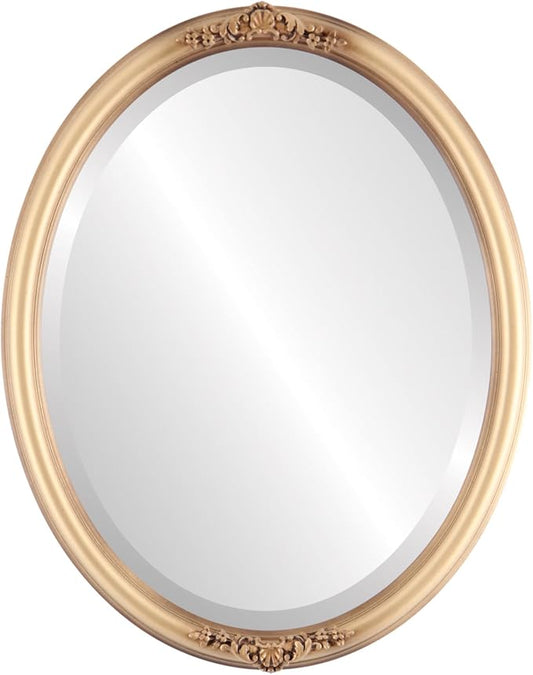 OVALCREST Oval Beveled Wall Mirror for Home Decor - Contessa Style - Desert Gold - 26" x 20"