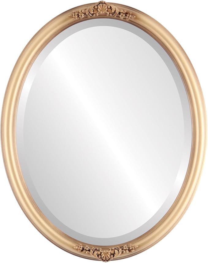 OVALCREST Oval Beveled Wall Mirror for Home Decor - Contessa Style - Desert Gold - 22" x 18"