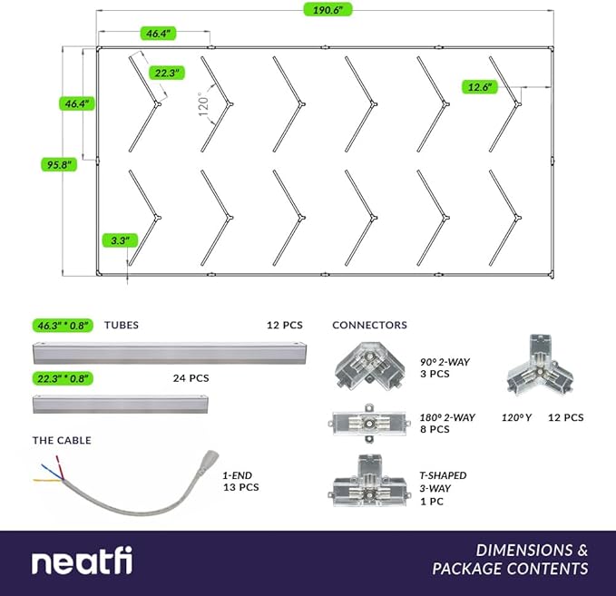 Neatfi LED Garage Light, 42,240 Lumens, 6500K, 384W, IP54, Ceiling Lights for Garage, Auto Shops, Car Detailing, Barber Shops, Beauty Salon, and Gym (Cool White, 12 Arrows with Hanging Kit)