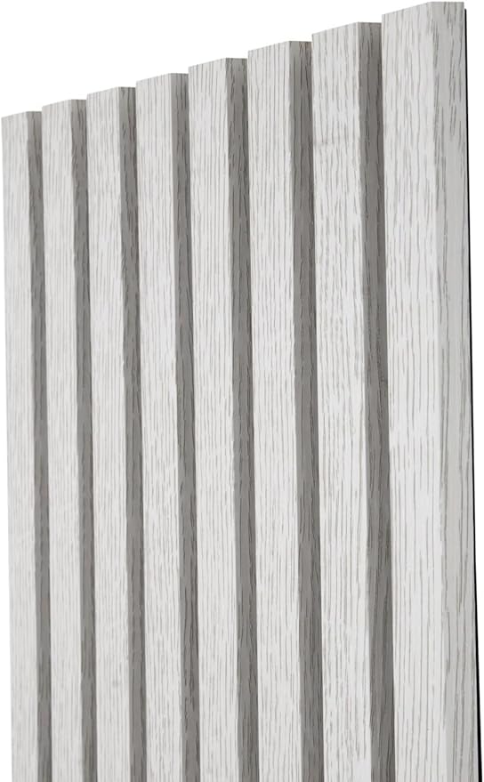 94" x 12.6" 3D Acoustic Slat Wood Wall Panels | Modern Sound-Dampening & Eco-Friendly Design (2-Piece Set) (Arctic Oak)