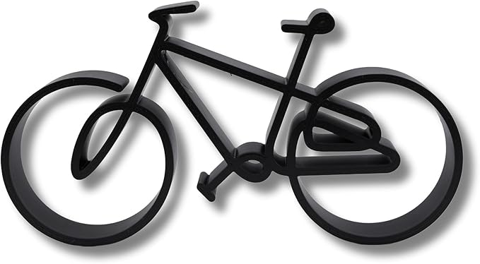 Bicycle & Cyclist Sculpture – Minimalist Decorative Accent for Cycling Enthusiasts & Modern Home Decor | Collectible Design (Family Bike Matte Black)
