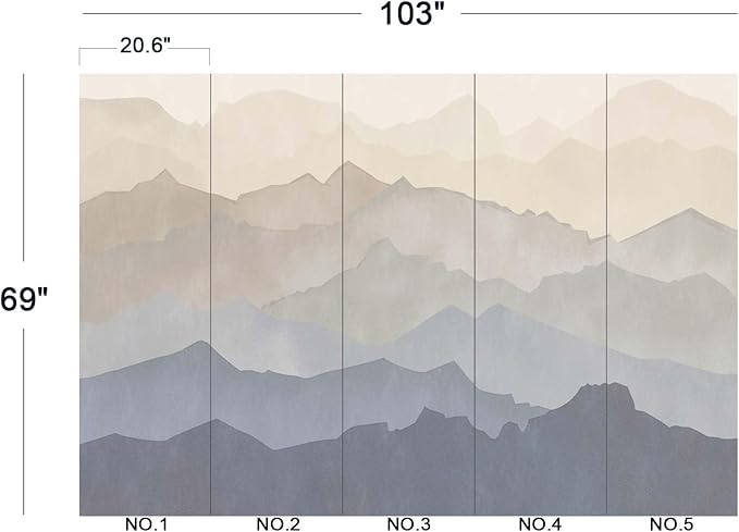 Oil Painting Peaks Wall Mural Wallpaper for Bedroom 103" x 69"