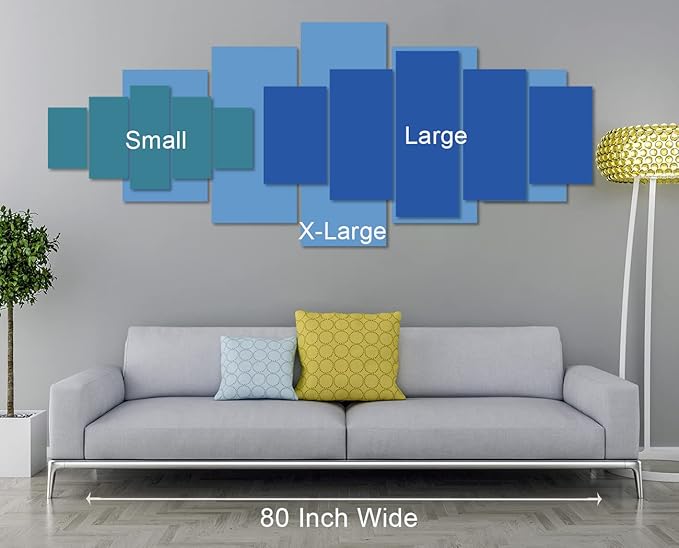 Biufo Seascape Canvas Wall Art Pictures Beach Ocean Print Painting Sea Artwork for Bedroom Living Room Office Wall Decor (X-Large)