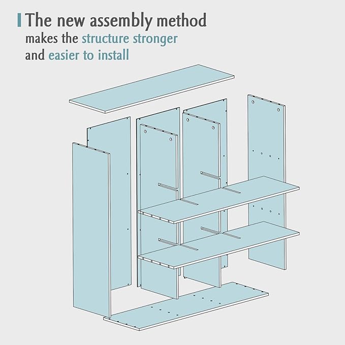 9-Cube Storage Shelf Bookcase - Wooden 3-Tier Floor Standing Open Bookshelf for Home and Office, Display Cabinet, Oak