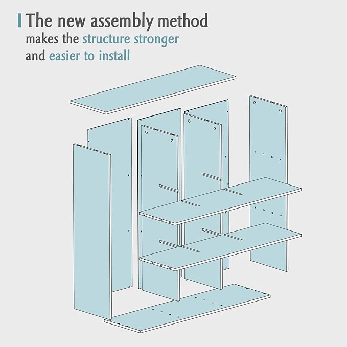 9-Cube Storage Shelf Bookcase - Wooden 3-Tier Free Standing Open Bookshelf for Home and Office, Organizer Cabinet in Black