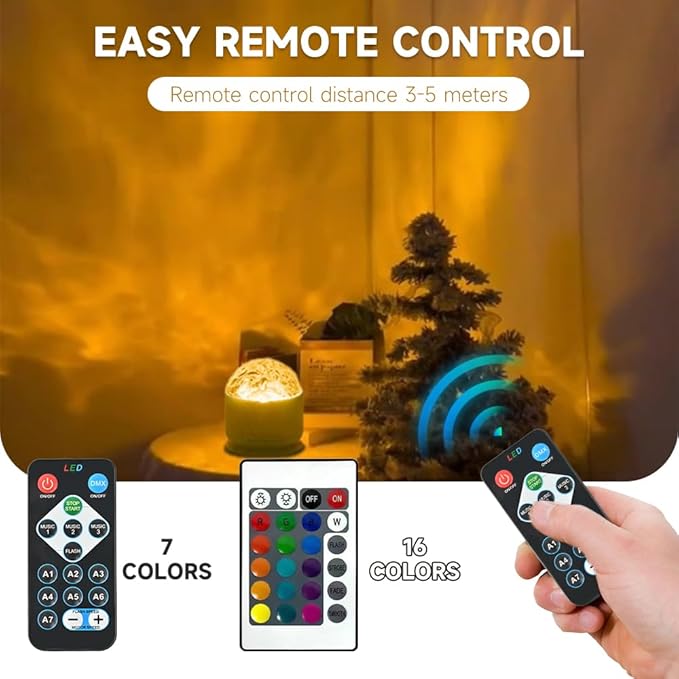 2 Scene Aurora and 3D Water Ripple Projector Light, 2025 Ocean Wave Light with Remote, 16 Color LED Aurora Lights Projector Bedroom, USB Rechargeable Night Lights for Christmas (16 Color Rechargeable)