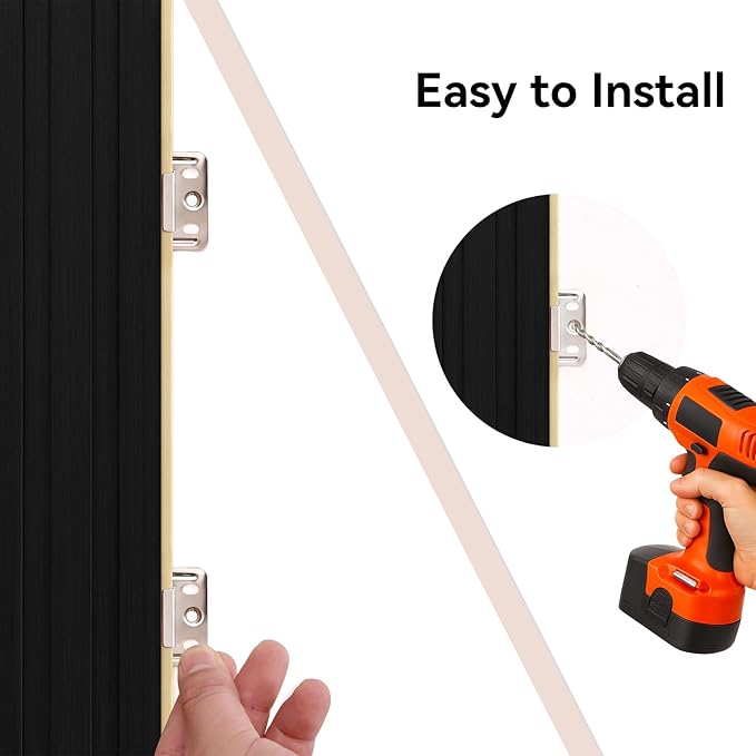 8-Pack WPC Wall Panels 118’’ x 6.3’’ 3D Slat Wall Panel Acoustic Wall Paneling for Interior Wall Decor TV Background Kitchen Bedroom Black