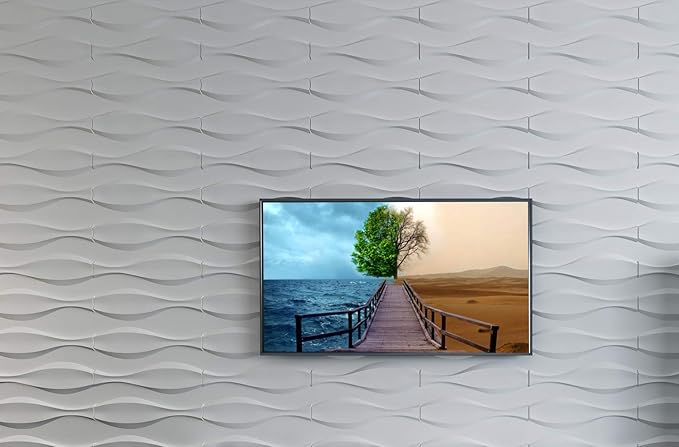 Art3d 19.7" x 19.7" (Pack Of 12) Wall Panel Wave, White