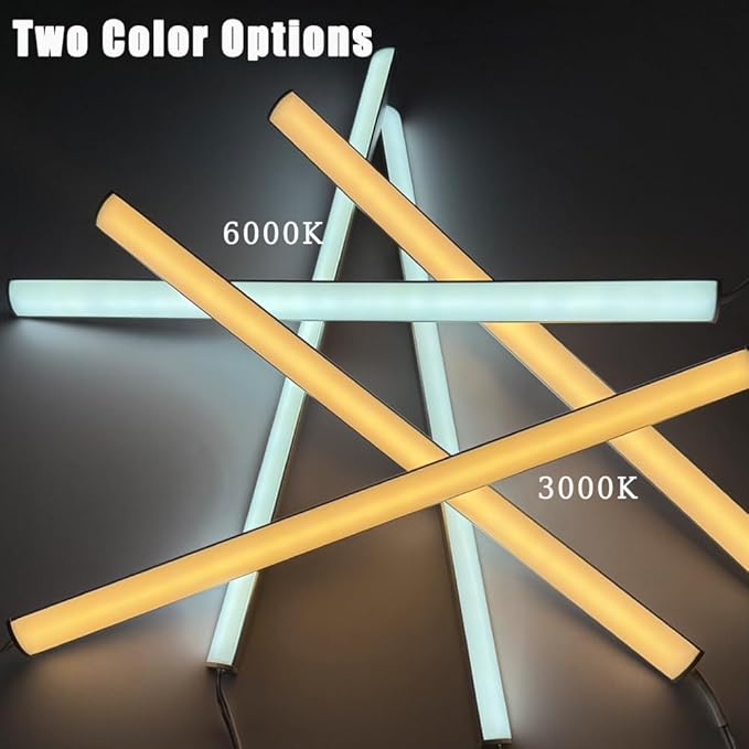 12" V-Shape Diffused LED Strip Light Bars Kit,Aluminum Channel Lights with Touch Sensor for Under Cabinet,Gun Safe,Closet,Under Counter,Book Shelf,Display Showcase,6000K White,6Pack