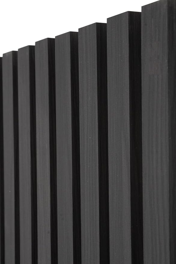 94" x 12.6" 3D Acoustic Slat Wood Wall Panels | Modern Sound-Dampening & Eco-Friendly Design (2-Piece Set) (Midnight Oak)