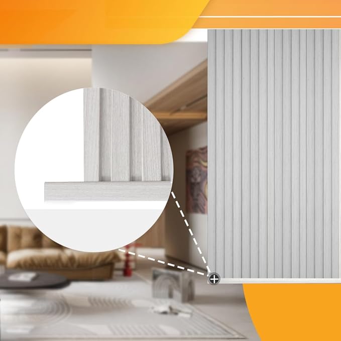 OUZUGIE 8-Pack 57 Inches, WPC Slat Wall Panel Trim,Corner Guard for Low Grille (Grey)