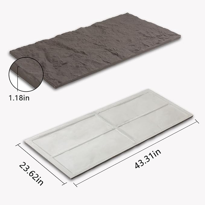 Modern 3D Wall Panels - Faux Stone Look, Waterproof PU Wainscoting for Interior Wall Decor - 4 Pack, 43.31 x 23.62 inches (Color Black Stone)