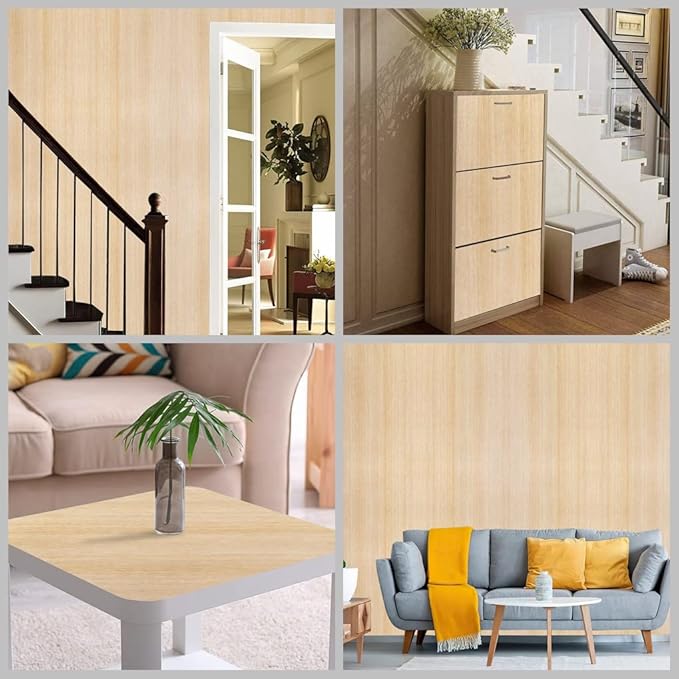 Arthome 17" x240"Peel and Stick Oak Wood Contact Paper Self-Adhesive Wall Paper,Decorative Vinyl Film for Countertop, Cabinets, Shelf, Drawer Liner,Easy to Clean Removable Wall Covering