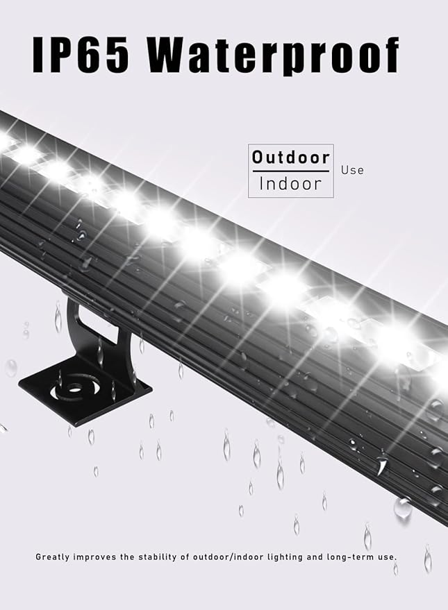 New Upgraded Wall Washer LED Lights with 10x60°, 108W, Linkable, Dimmable &Timing&11 Mode RGBW Color Changing Wall Wash Lighting with RF Remote and Switch Control, 3.2ft/40 120V Light Bar