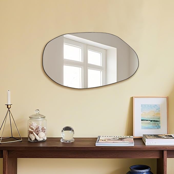 BOMINICA Irregular Wall Mirror Asymmetrical Mirror for Bathroom Living Room Entryway Bedroom, 19.5" x 33.5"