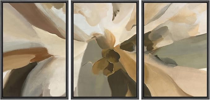 MUDECOR Framed Wall Art Print Set Minimalist Earthy Abstract Floral Illustrations Modern Art Boho Decorative Colorful Chic for Living Room, Bedroom, Office - 16"x24"x3 Black