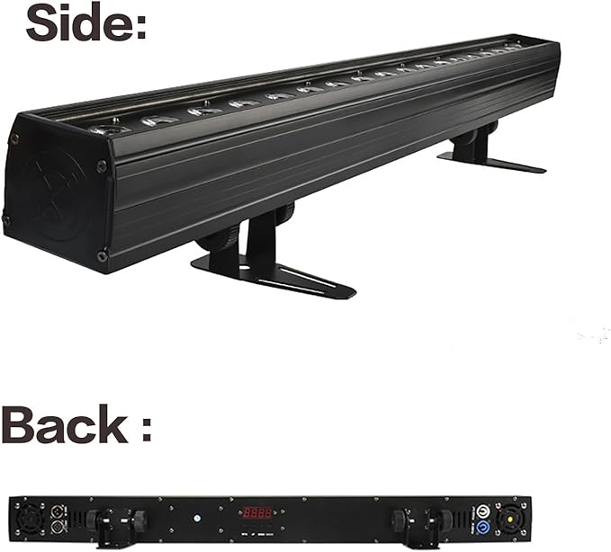 SHEHDS 18x18W Stage Wash Lights Bar/Strip, LED RGBWA+ PURP Wall Wash Lights, Strobe Effect DMX512 Control for Christmas Night Club Disco Club Wedding Bar