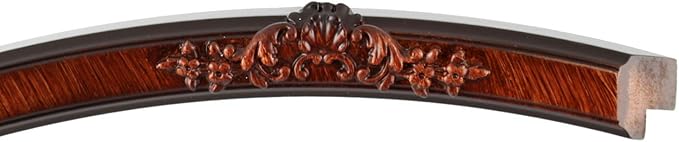 OVALCREST Oval Beveled Wall Mirror for Home Decor - Athena Style - Vintage Walnut - 18" x 14" Outside Dimensions