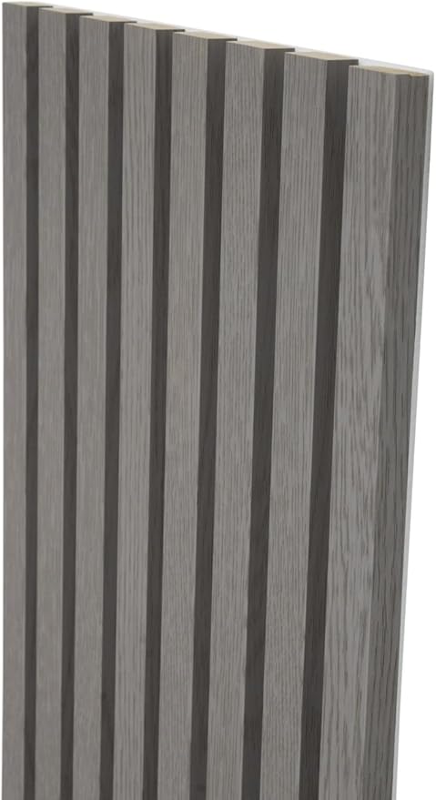 94" x 12.6" 3D Acoustic Slat Wood Wall Panels | Modern Sound-Dampening & Eco-Friendly Design (2-Piece Set) (Silverwood Gray)