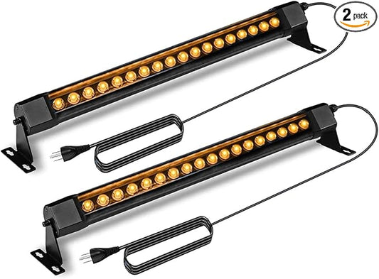 36W LED Wall Washer Light Bar, 2FT 2700K Warm White Outdoor Wall Washer Lights, 120V Waterproof IP67 LED Light Bar for Outdoor, Plug-in (2 Pack)
