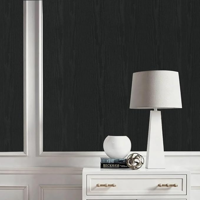 Arthome Peel and Stick Contact Paper Black Wood Wallpaper Self-Adhesive & Removable Vinyl Wall Paper for Countertop Furniture Kitchen, Easy to Clean, (35.4" x 120")