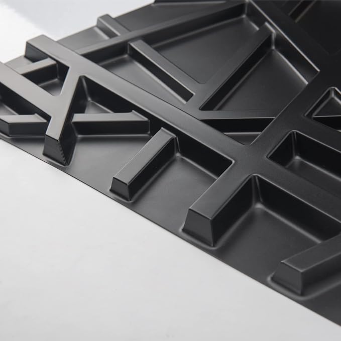 Art3d 19.7" x 19.7" (Pack Of 12) Wall Panel Stripes , Black