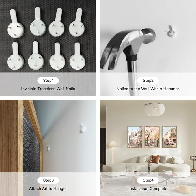 Ausril Italy Pink Cityscape Framed Canvas Wall Art Set, Romantic Flower Street Wall Decor, Vintage Travel City Wall Painting, Italian Pink Bike Art Prints for Living Room, Bedroom, Office - 16"X24"X3