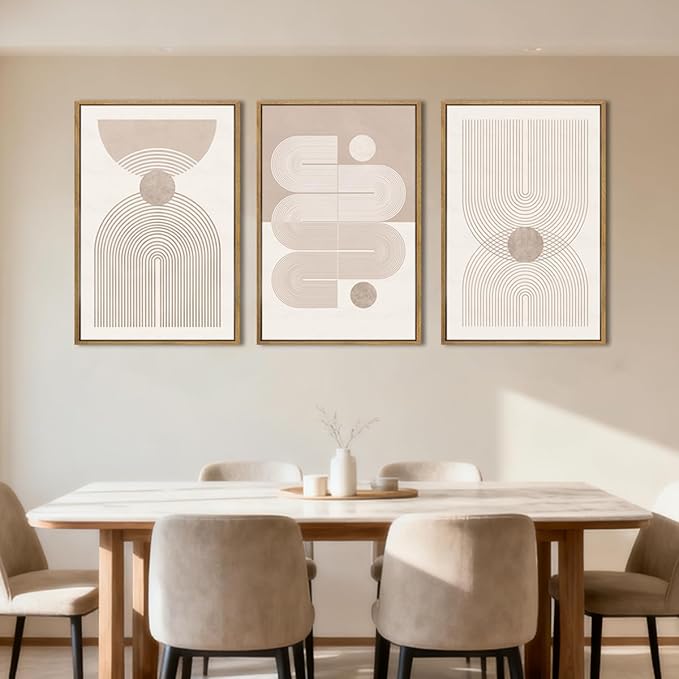 Anyzal Boho Abstract Wall Art Modern Minimalist Artwork Neutral Line Wall Decor for Living Room Bedroom Office 16x24 Inch Set of 3
