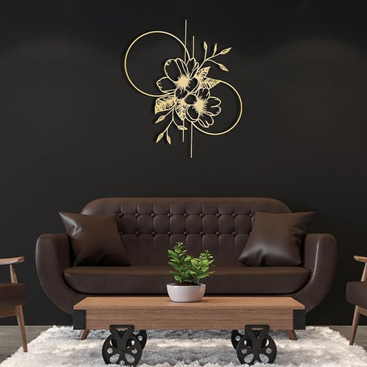 Metal Flowers Wall Decor, Metal Flower Wall Art, Metal Floral Wall Decor, Flower Art Wall Decor, Wall Flowers Wall Decor, Metal Flowers, Wall Hangings for Living Room, Bedroom (Gold, 39x34in|100x85cm)