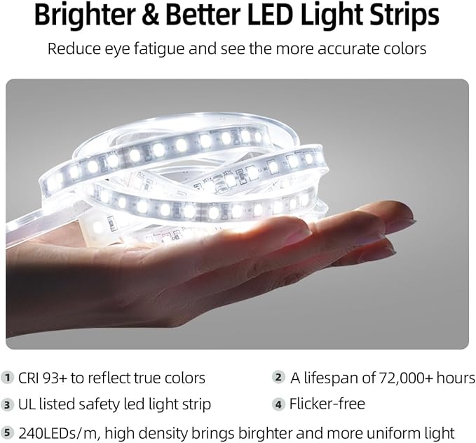 40" x 24" Arched LED Bathroom Mirror, Frameless, Backlit Vanity Mirror with Lights, Wall Mounted Lighted Mirror, Dimmable 3-Color Shatter-Proof Arch Smart Mirror, UL-Listed, CRI≥93