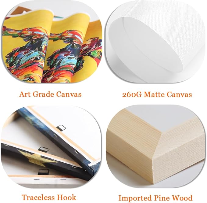 Pacimo Canvas Art Wall Decor Dallas City Skyline Pictures Landscape Painting Prints Texas Cityscape Modern Artwork Decoration for Home Decor Stretch and Framed Ready to Hang - 20"x28"x3 Panels