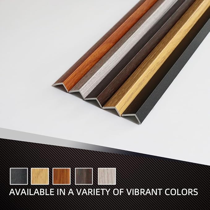 OUZUGIE 8-Pack 57 Inches, WPC Slat Wall Panel Trim,Corner Guard for Low Grille (Black)