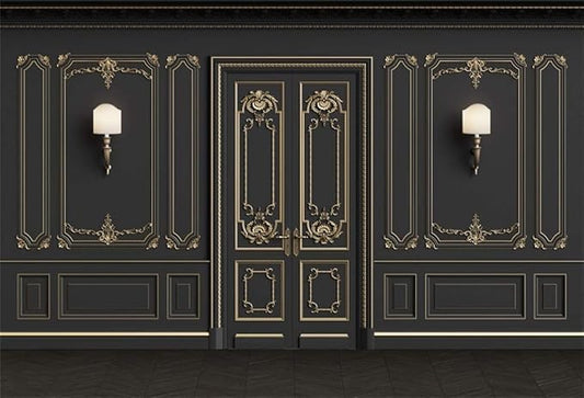 Leyiyi 15x10ft Vintage Room Inside Backdrop European Frame French Door Modern Castle House Cementery Wall Vintage Lantern Photo Background Cowboy Kids Birthday Portrait Studio Prop Vinyl Wallpaper