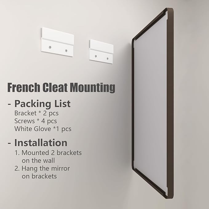 60x36 Bronze Bathroom Vanity Mirror for Wall, Large Bronze Frame Mirror with Brushed Metal Frame, Rounded Rectangle Mirror, Shatterproof, Anti-Rust (Horizontal/Vertical)