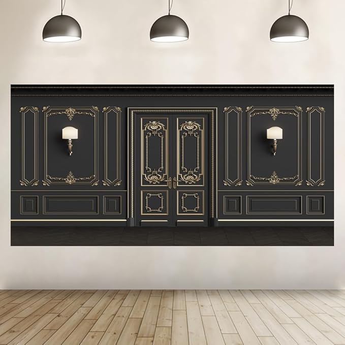 Leyiyi 20x10ft Vintage Room Inside Backdrop European Frame French Door Modern Castle House Cementery Wall Vintage Lantern Photo Background Cowboy Kids Birthday Portrait Studio Prop Vinyl Wallpaper