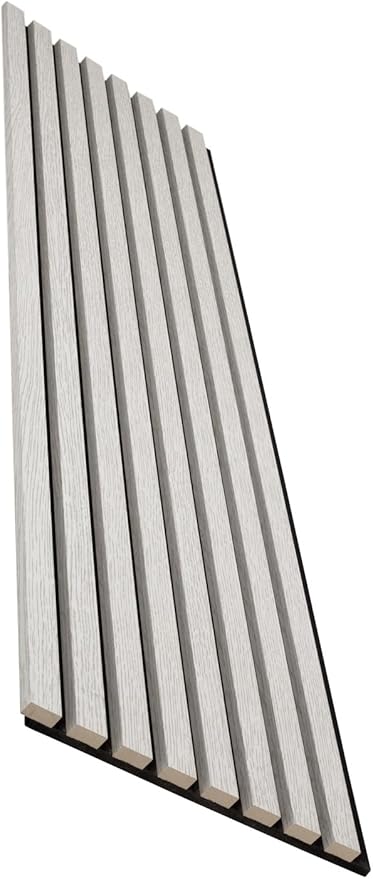 94" x 12.6" 3D Acoustic Slat Wood Wall Panels | Modern Sound-Dampening & Eco-Friendly Design (2-Piece Set) (Arctic Oak)
