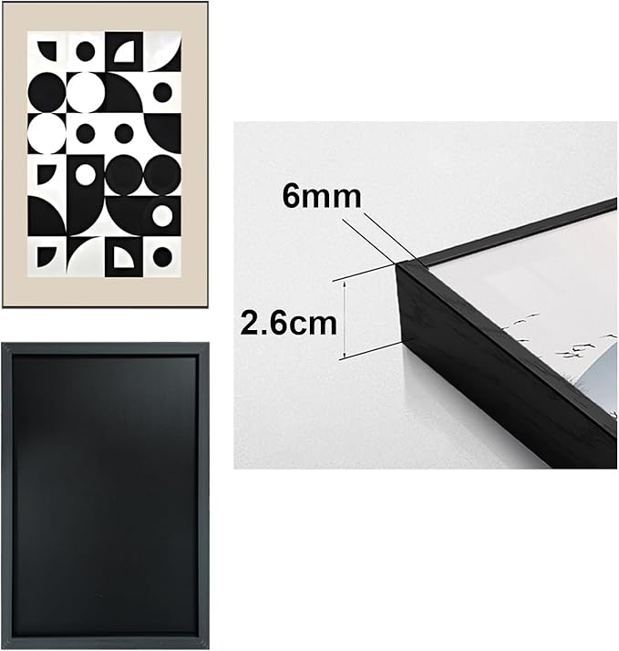 ARTFEB Large Framed Wall Art Set, Black and White Canvas Art Wall Decor, Abstract Nature Modern Paintings for Living Room, Bedroom, Home Office (White, 24" X 32" X 3 pieces)