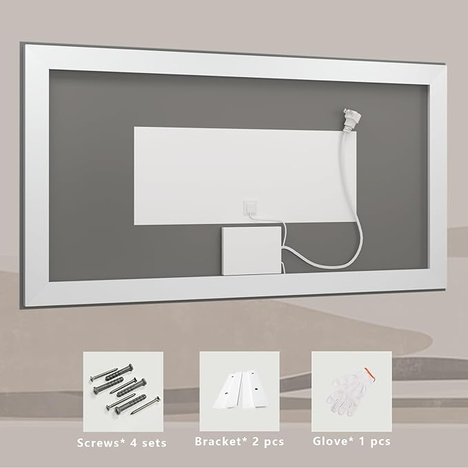 72x48 LED Lighted Mirror for Bathroom Wall Mounted, Dimmable Vanity Mirror with Lights, Anti-Fog, ETL Listed (Backlit and Front Lighted)