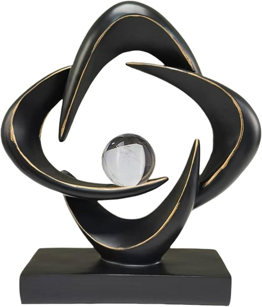 Abstract Sculpture Art Home Decor Accents Modern Decorative Objects for Living Room Shelf Coffee Table TV Stand Cabinet Office Decor Accents (Black)