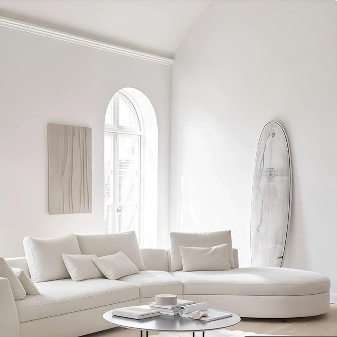 17.51inx118in Peel and Stick Wallpaper White Contact Paper Removable Self Adhesive Modern Warm White Wallpaper for Cabinets Bedroom Bathroom Vinyl Wrap Matte Textured Waterproof DIY Decorative