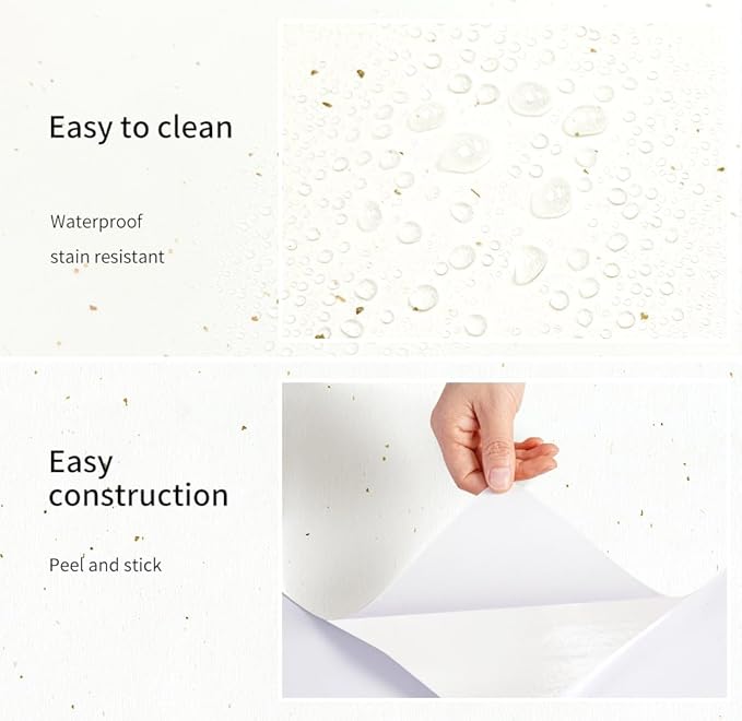 Matte White Grasscloth Textured Wallpaper Natural&Neutral&Handmade Style Thick Peel and Stick Removable for Bedroom,Office,Cabinet(16.5”x236.2”)(Herbaceous Coffee&Silver Powder) M12