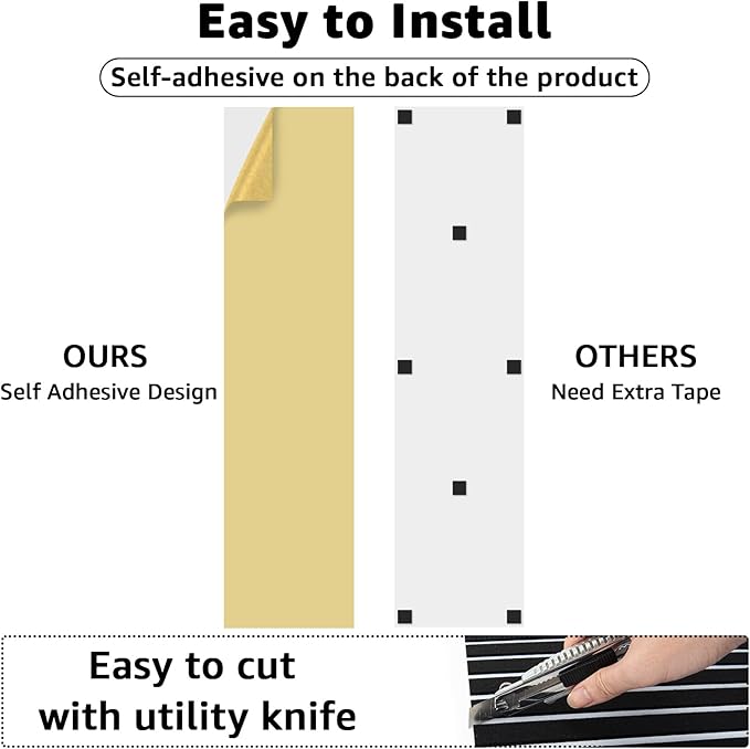 Art3dwallpanels 10 Pack Acoustic Panels, 48" X 12" X 0.43" Soundproof Wall Panels, Self Adhesive High Density Sound Absorbing Acoustic Treatment for Recording Studio, Office, Black and White