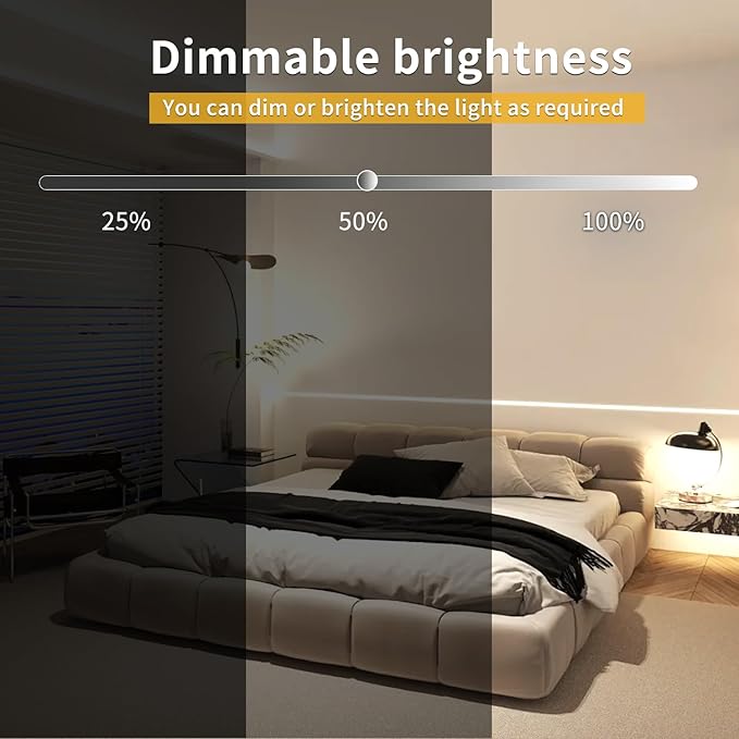 50 FT COB LED Strip Lights Warm White Dimmable DC 24V 3000K Flexible LED Tape Light for Bedroom, with Remote and app Control LED Tape Lights,for DIY Home Decoration