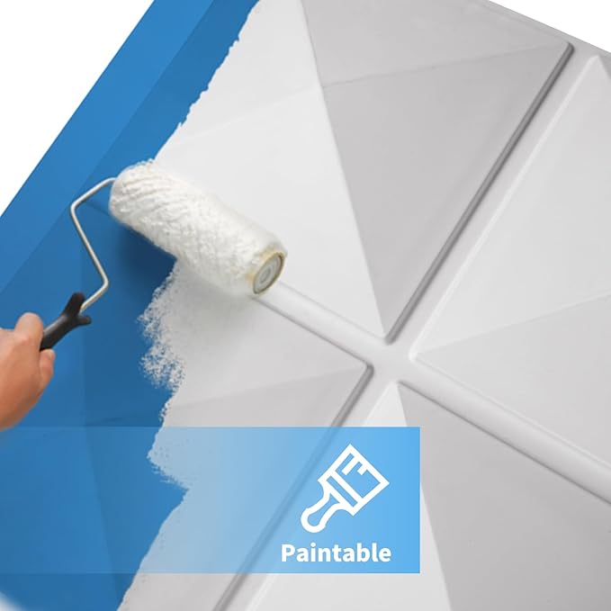 Art3d 19.7" x 19.7" (Pack Of 12) Wall Panel Square, White